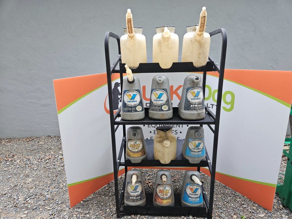 Metal Oil Canister Rack W/Canisters - Measures 60.5" Tall × 32" Wide × 20.5" Deep