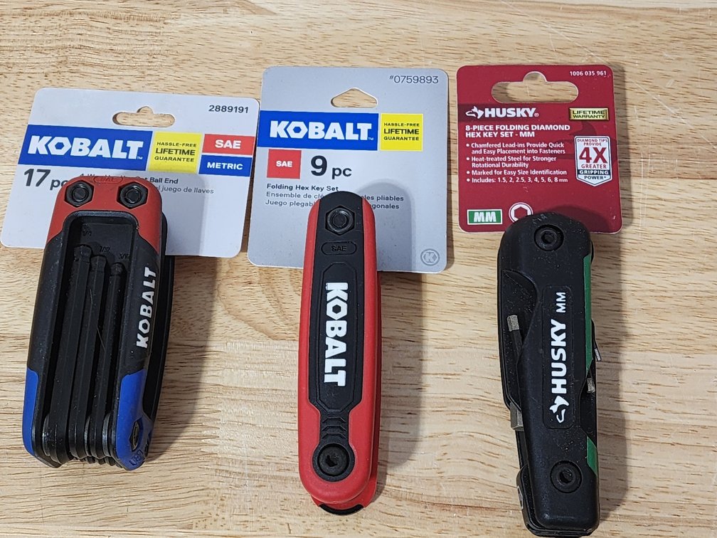 Kobalt 4 Way Hex Key Set - Kobalt SAE Folding Hex Key Set - Husky MM Folding Hex Key Set (New)