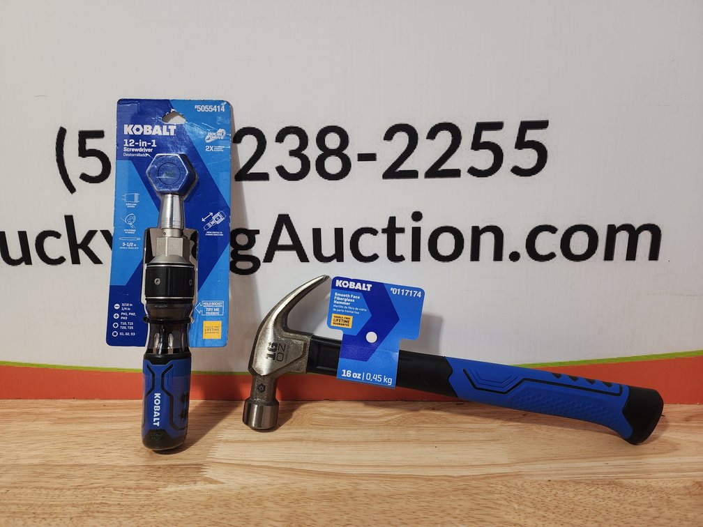 Kobalt 16 Oz. Smooth Face Hammer - Kobalt 12 in 1 Screwdriver (New)