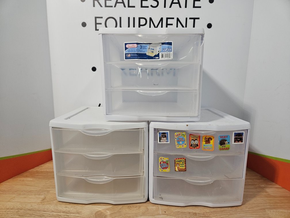 Sterilite 3 Drawer Plastic Storage Bins - Measures 9.25" Tall × 11" Wide × 13.5" Deep (3 Included)