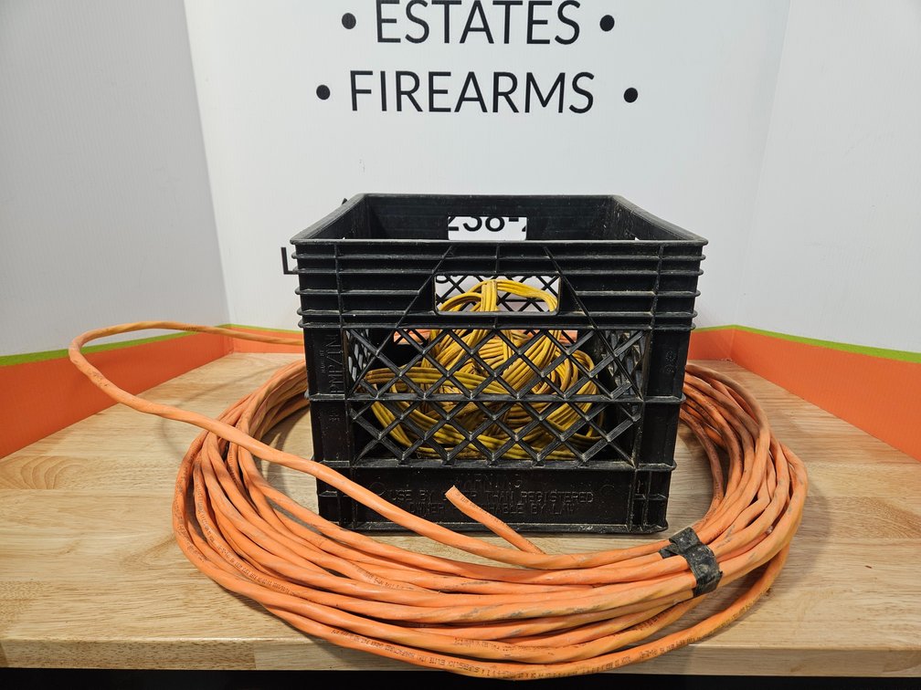 Plastic Crate W/Assorted Wire