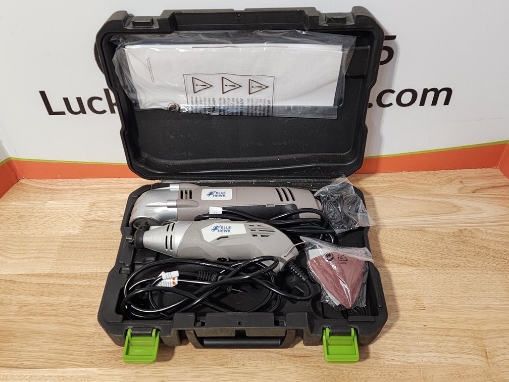 Blue Hawk Dremel Tool and Oscillating Tool Kit W/Accessories and Hard Case