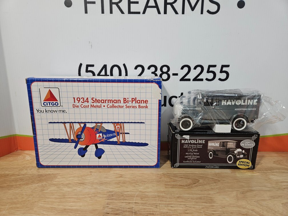 1934 Strearman Bi-Plane Die-Cast Metal Collectors Series Bank and Havoline 1927 Graham Panel Delivery Truck Bank