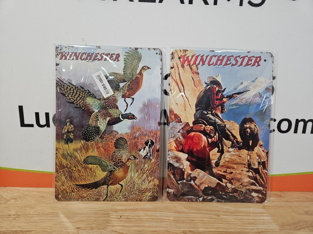 Winchester Metal Signs 8"×12" New (2 Included)