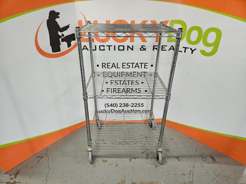 Metal Rolling Rack - Measures 41" Tall × 24" Wide × 18" Deep