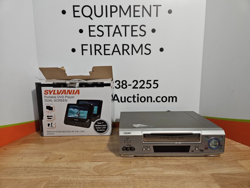 Sylvania Portable Dvd Player Dual Screen and Sanyo VCR