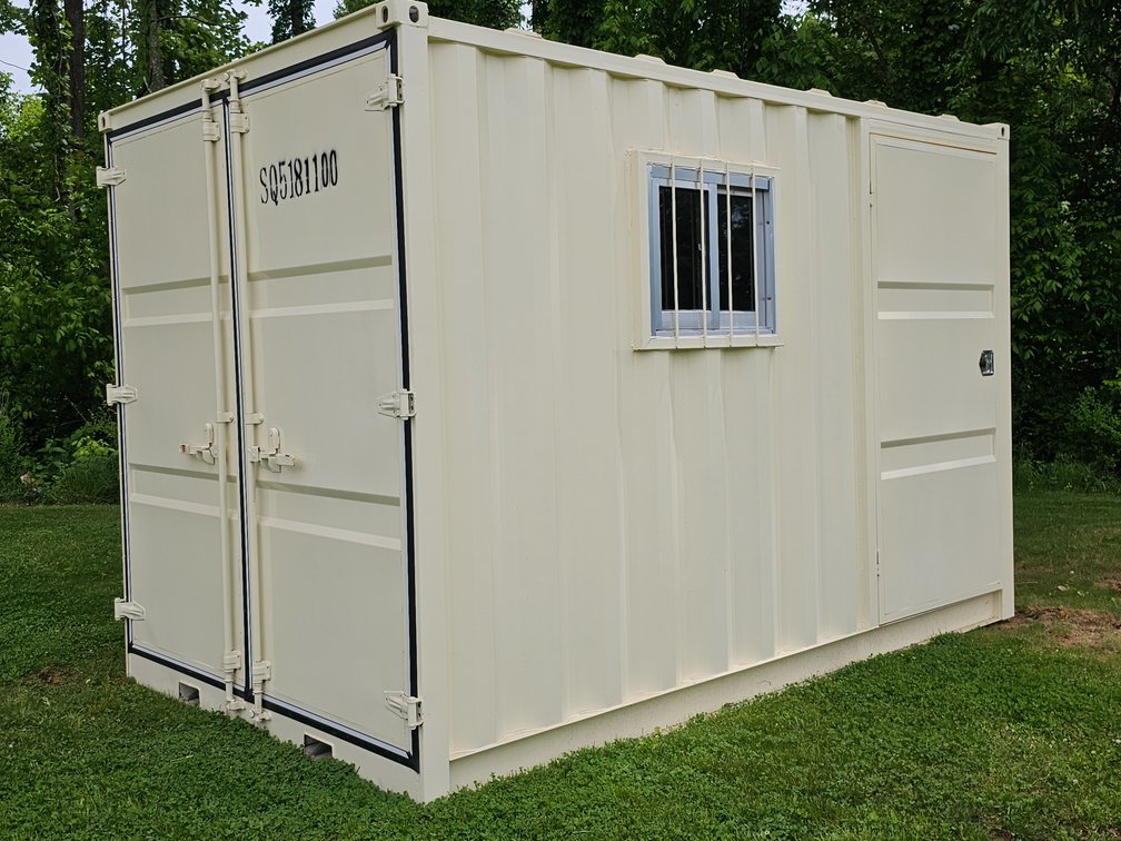 Unused 12' Jobsite Office Container - Wired w/ Light and Outlet