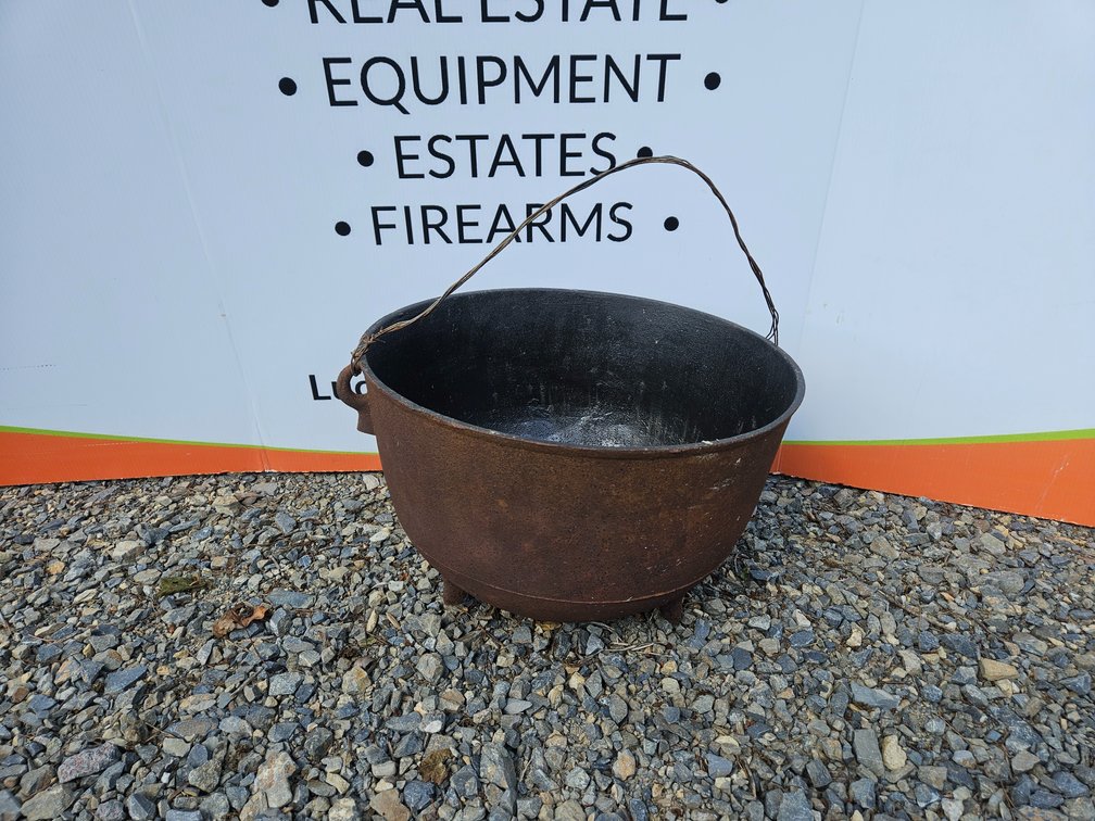 Cast Iron Cauldron - Measures 12.5" Tall × 18.5" Wide