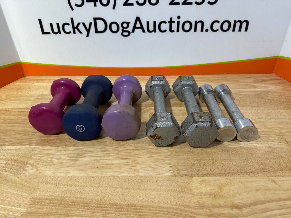 Assorted Hand Weights - 5lbs and Under 