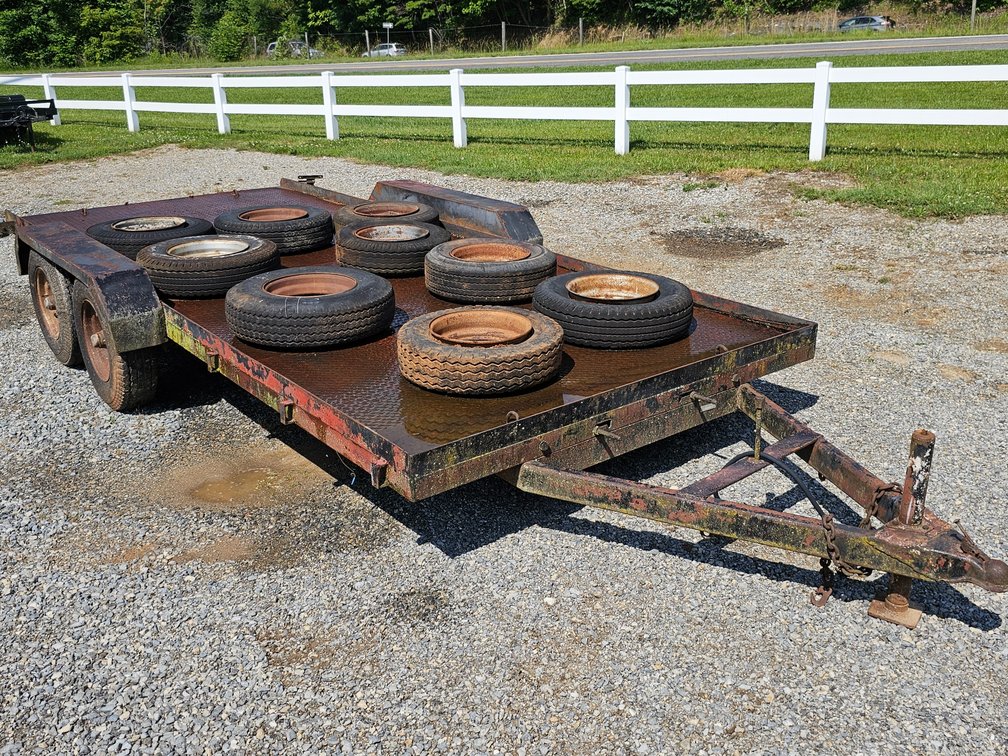 Homemade Double Axle Trailer 16' Long x 6.5' Wide - Clear Title - Extra Wheels/Tires Included 