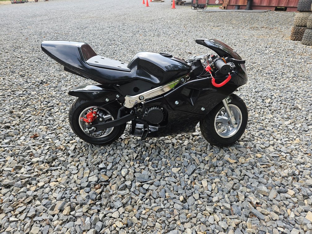 Mini Pocket Bike Motorcycle 49cc W/Tool Kit  - Measures 23" Tall × 38" Long × 12" Wide (New Rode Once Starts Right Up)