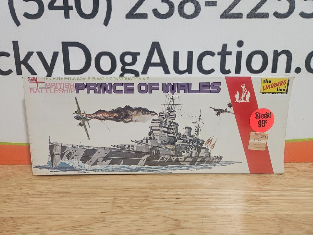 The Lindberg Line Prince Of Wales British Battleship Model Dated 1973 (Sealed)