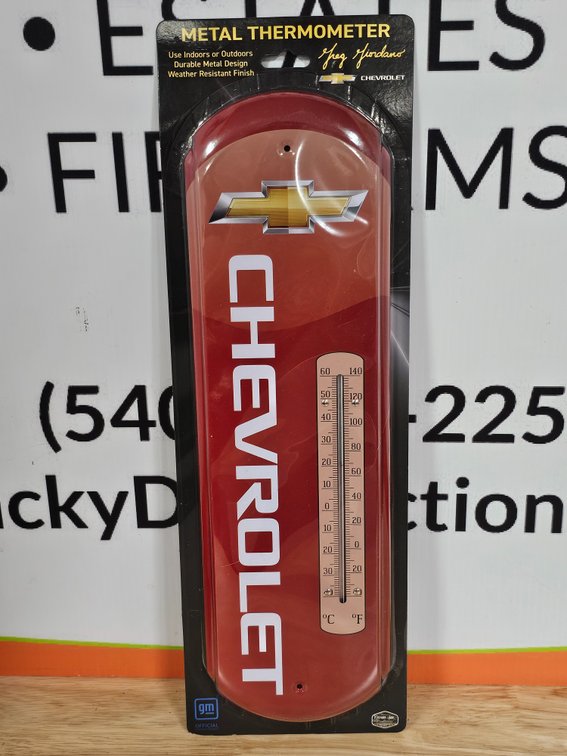 Chevrolet Metal Thermometer - New - Approx 18" Tall