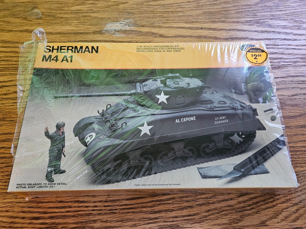Testors Sherman M4 A1 Tank Model Dated 1979 