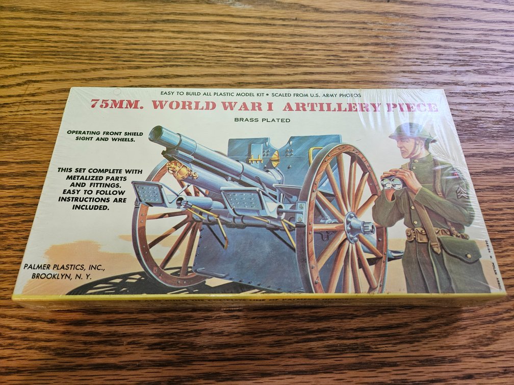 Palmer Plastics 75mm. World War 1 Artillery Piece Brass Plated (Sealed)