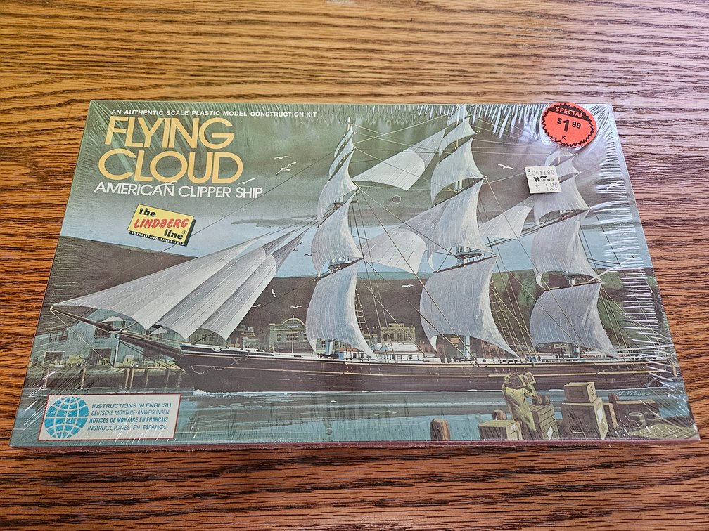The Lindberg Line Flying Cloud American Clipper Ship Model Dated 1974 (Sealed)