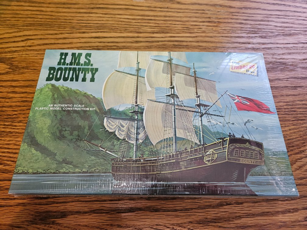 The Lindberg Line H.M.S. Bounty Ship Model Dated 1974 (Sealed)
