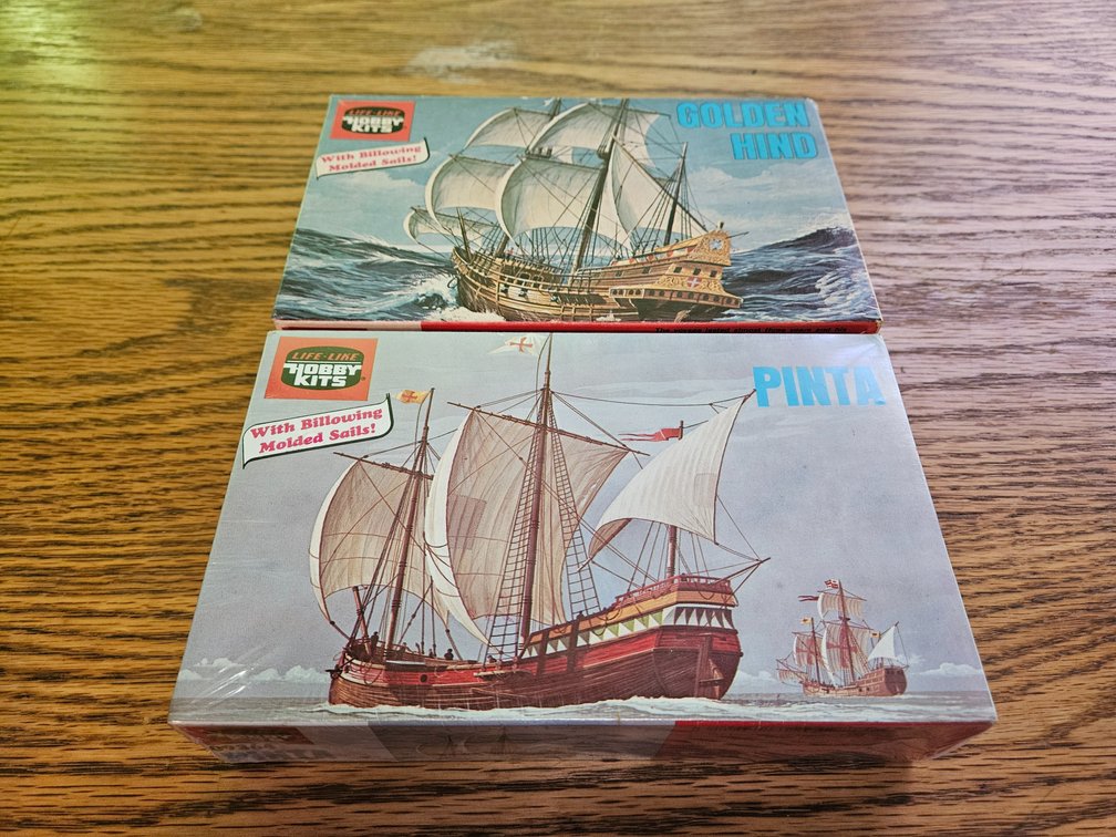 Life-Like Hobby Kits Golden Hind and Pinta Ship Models (1 Sealed 2 Included)