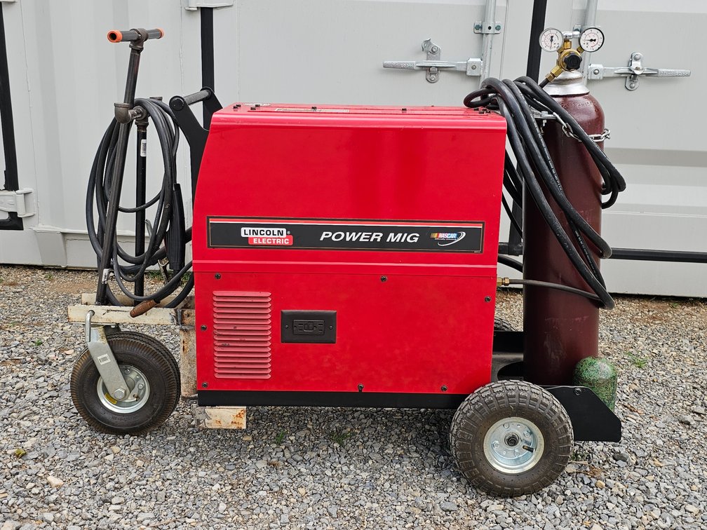 Lincoln Electric Power Mig 200 Welder w/ Custom Rolling Stand and Accessories - Local Estate Piece 