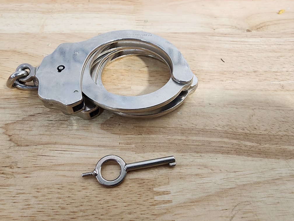 Pair Nickel Handcuffs - Peerless - USA  
