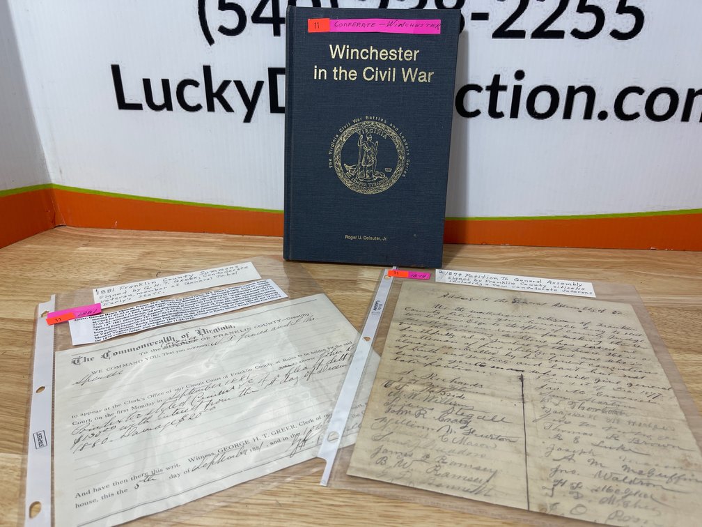 1881 Franklin County Summons - 1879 Petition to Gen Assembly - “Winchester in the Civil War”