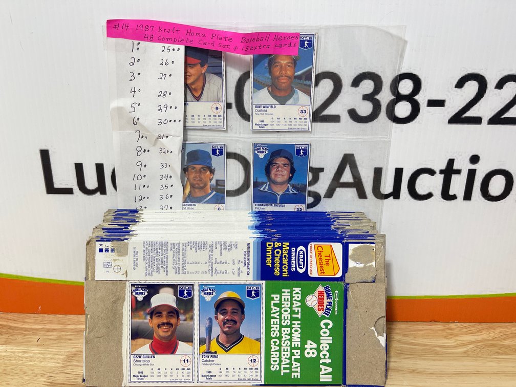 1987 Kraft Home Plate Baseball Heroes 48 Complete Card Set + 15 Extra Cards