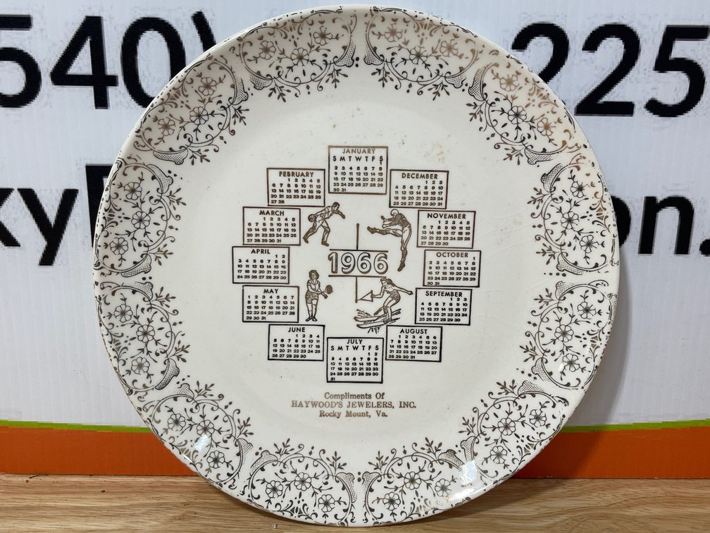 1966 Haywood’s Jewelers Calendar Plate 