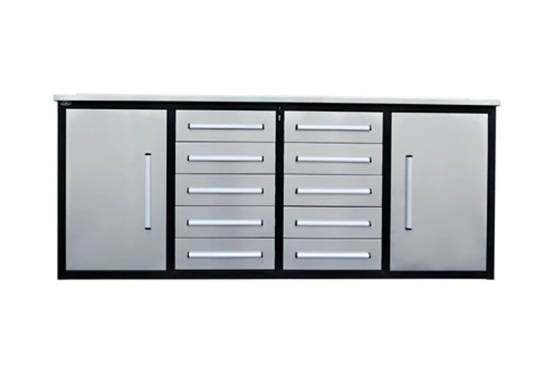 Unused Steelman Stainless Steel Workbench - 10 Drawers