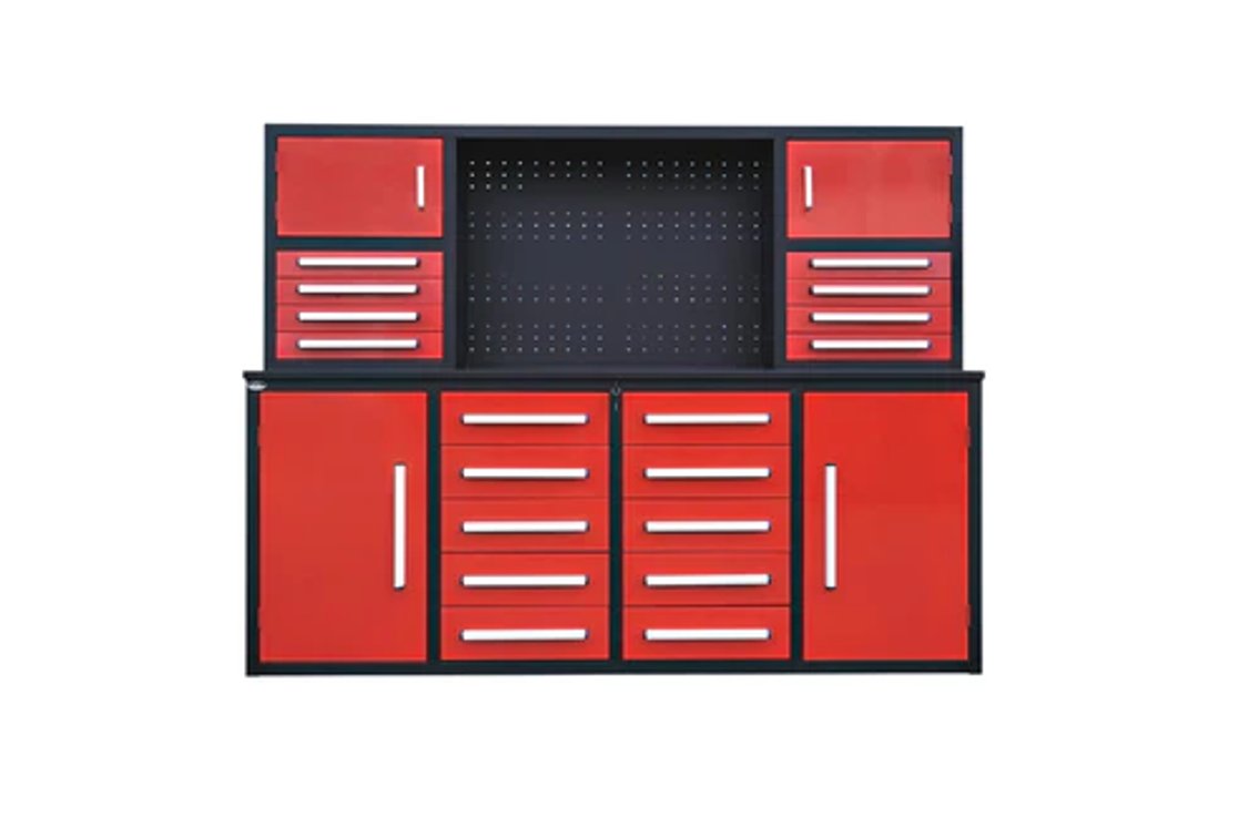 (1) Unused Steelman 7' - 18-Drawer Workbench (Red) 