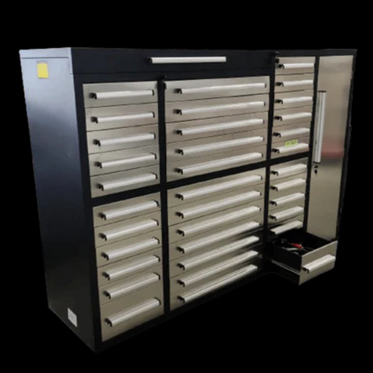 (1) Unused Steelman 7' - 35-Drawer Workbench (Stainless Steel) 