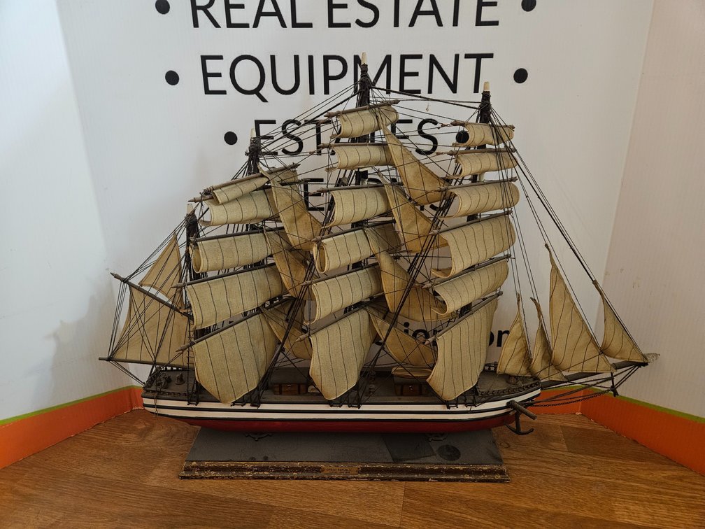 Wooden Model Ship - Measures 24" Tall × 34" Wide × 4" Deep