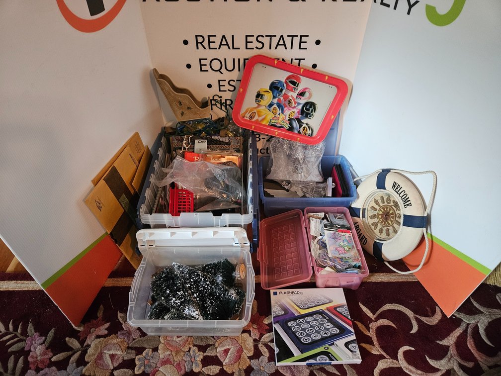 Totes W/Contents Arts & Crafts - Christmas Decor - Power Rangers Tray and More 
