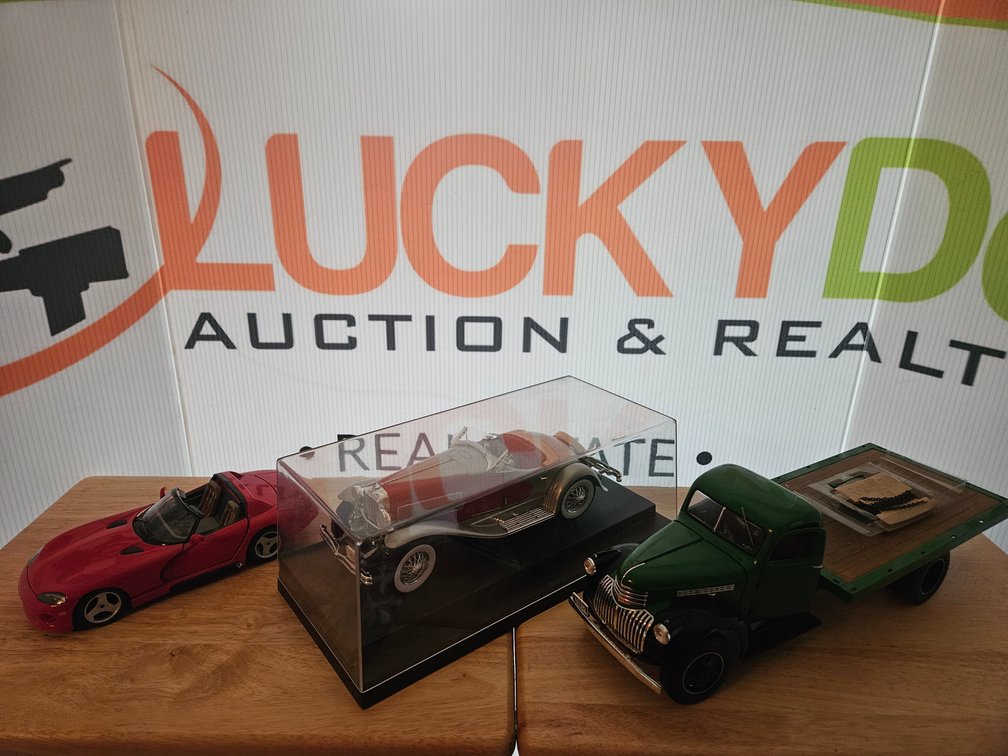 Antique Die-Cast Metal Car Replicas (3 Included)