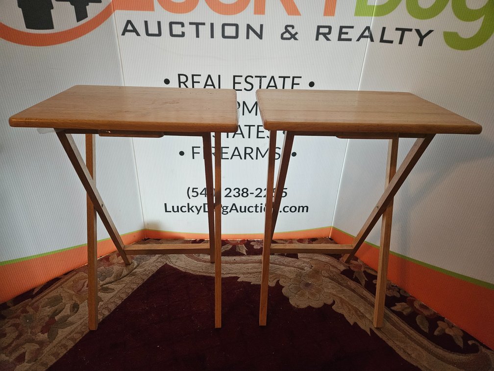 Folding Wooden Dinner Trays - Measures 26.5" Tall × 19.25" Wide × 14" Deep