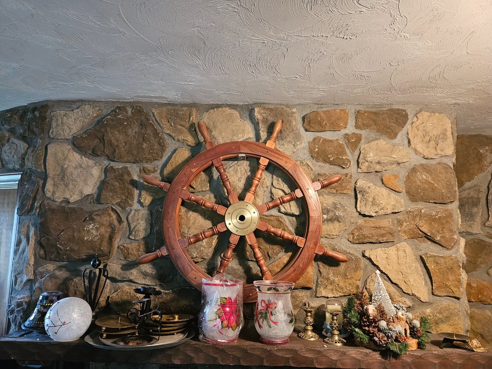 Mantle Contents Ship Wheel - Candle Holders and More 