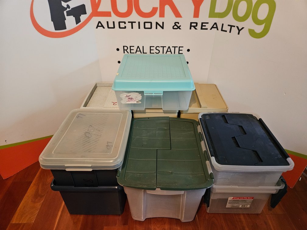 Totes Different Sizes and Plastic Filing Cabinets 