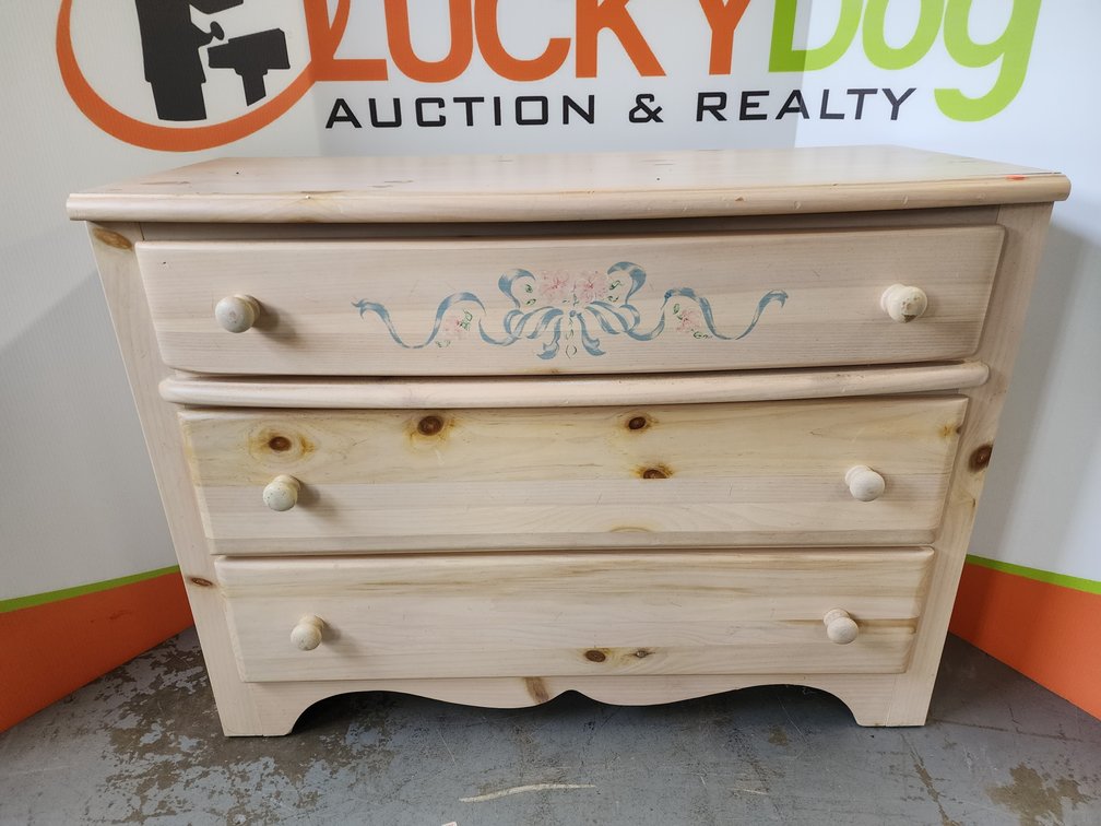 3 Drawer Wooden Dresser Measures 30" Tall x 40" Wide x 18" Deep