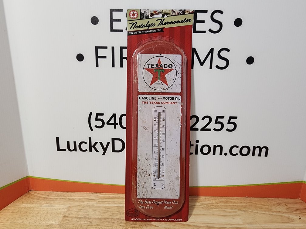 Texaco Metal Thermometer - New - Approx 18" Tall 