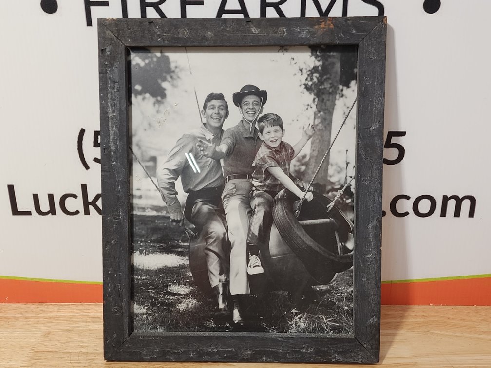 Black and White Framed Andy Griffith Picture Measures 15.75" Tall x 12.75" Wide