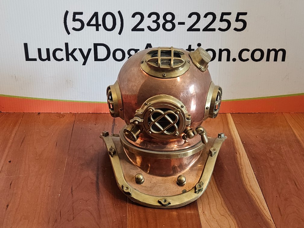 Metal Divers Helmet Replica 10.5" Tall × 9.5" Wide × 9" Deep