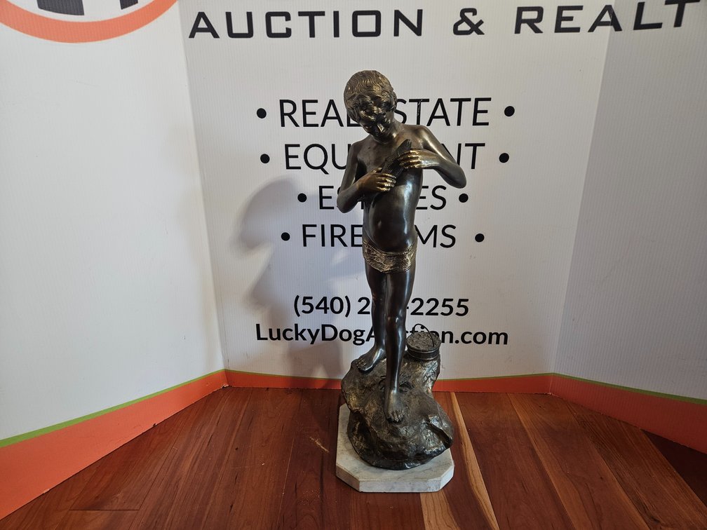 Vintage Bronze Statue/Figurine - Measures 29" Tall × 9" Wide × 10" Deep