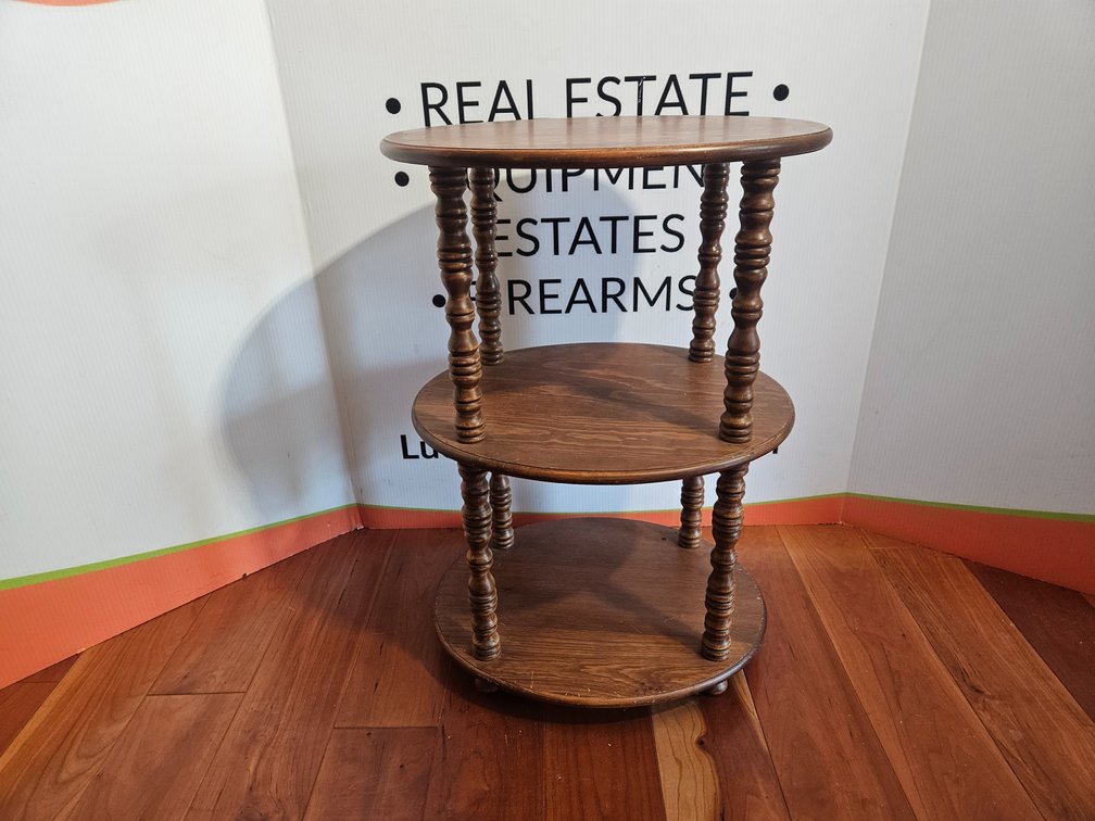 Wooden Lamp/Display Table - Measures 25.5" Tall × 17.5" Wide × 15" Deep
