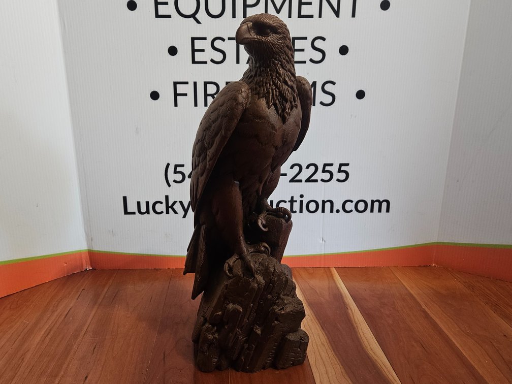 Red Mill MFG. Wooden Bald Eagle Statue/Figurine - Measures 20.25" Tall × 8" Wide × 7" Deep