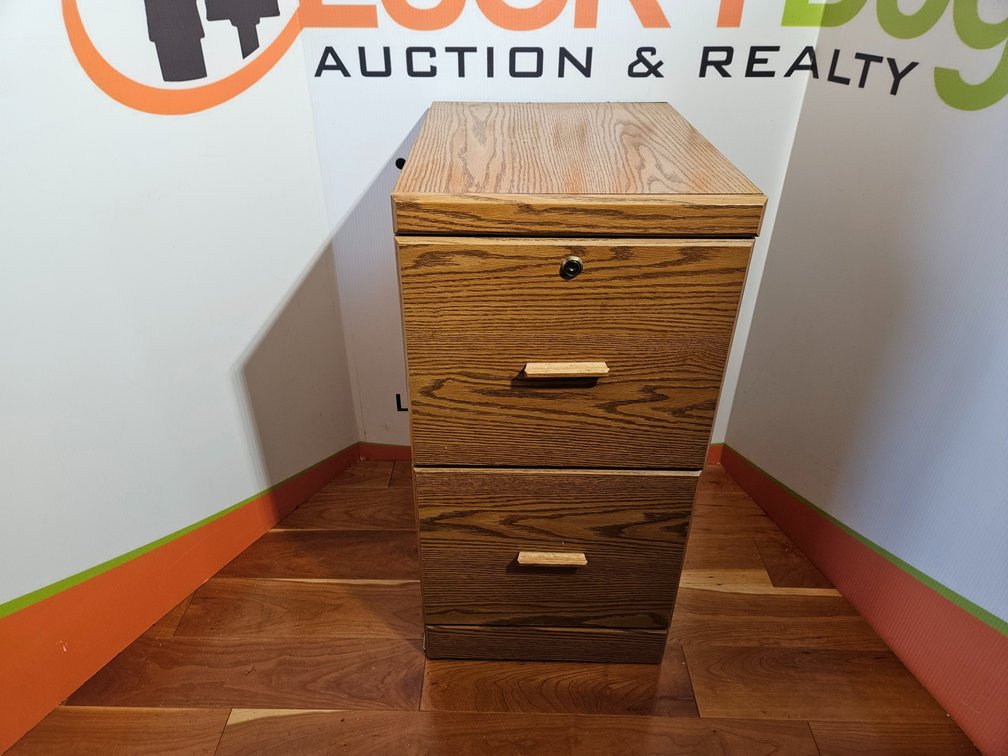 Wooden Filing Cabinet - Measures 30" Tall × 15.25" Wide × 20" Deep