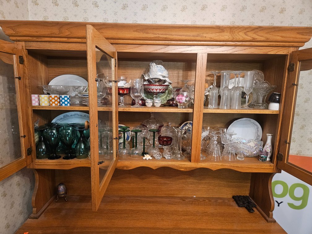 China Cabinet Contents Glassware - Silverware - China and More 