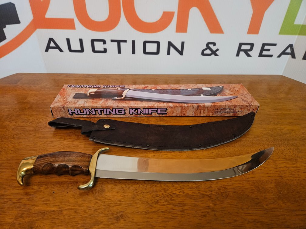Hunting Knife W/Sheath and Box - Measures 17" Long 