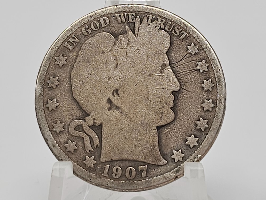 1907-D Silver Barber Half Dollar 