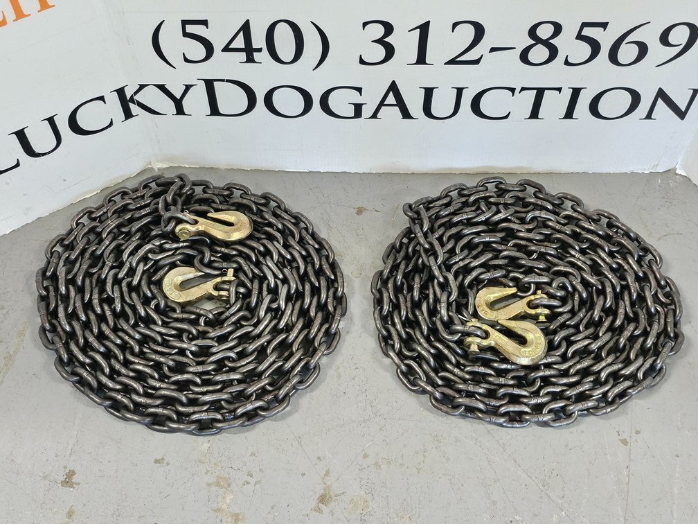 (2) 20' Chains 3/8" w/ G70 Hooks - 2 Chains Included 