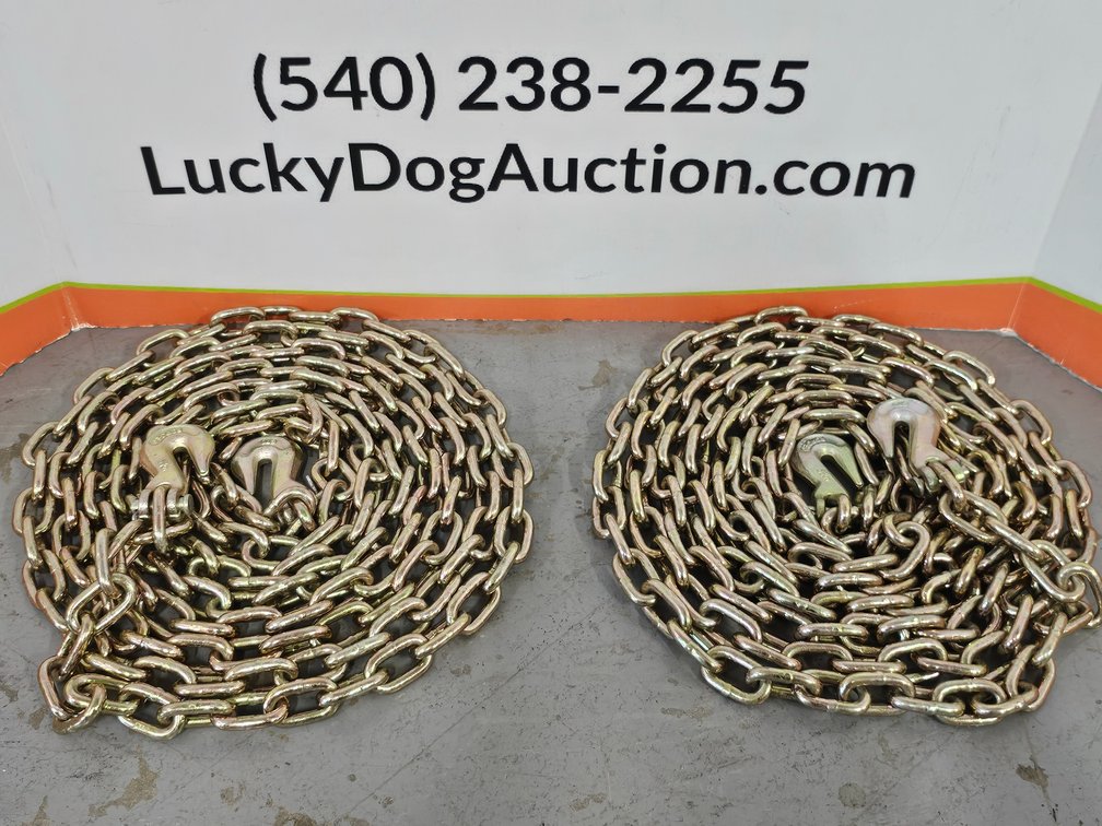 (2) 20' G70 Chains 5/16" w/ G70 Hooks - 2 Chains Included 