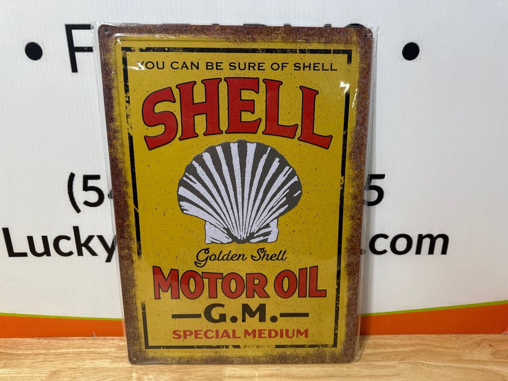 Shell Motor Oil Metal Sign Measures 12” x 16.75” (New)